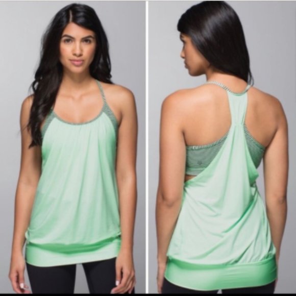 lululemon athletica Tops - Lululemon No Limits Fresh Teal Athletic Tank Sz 8